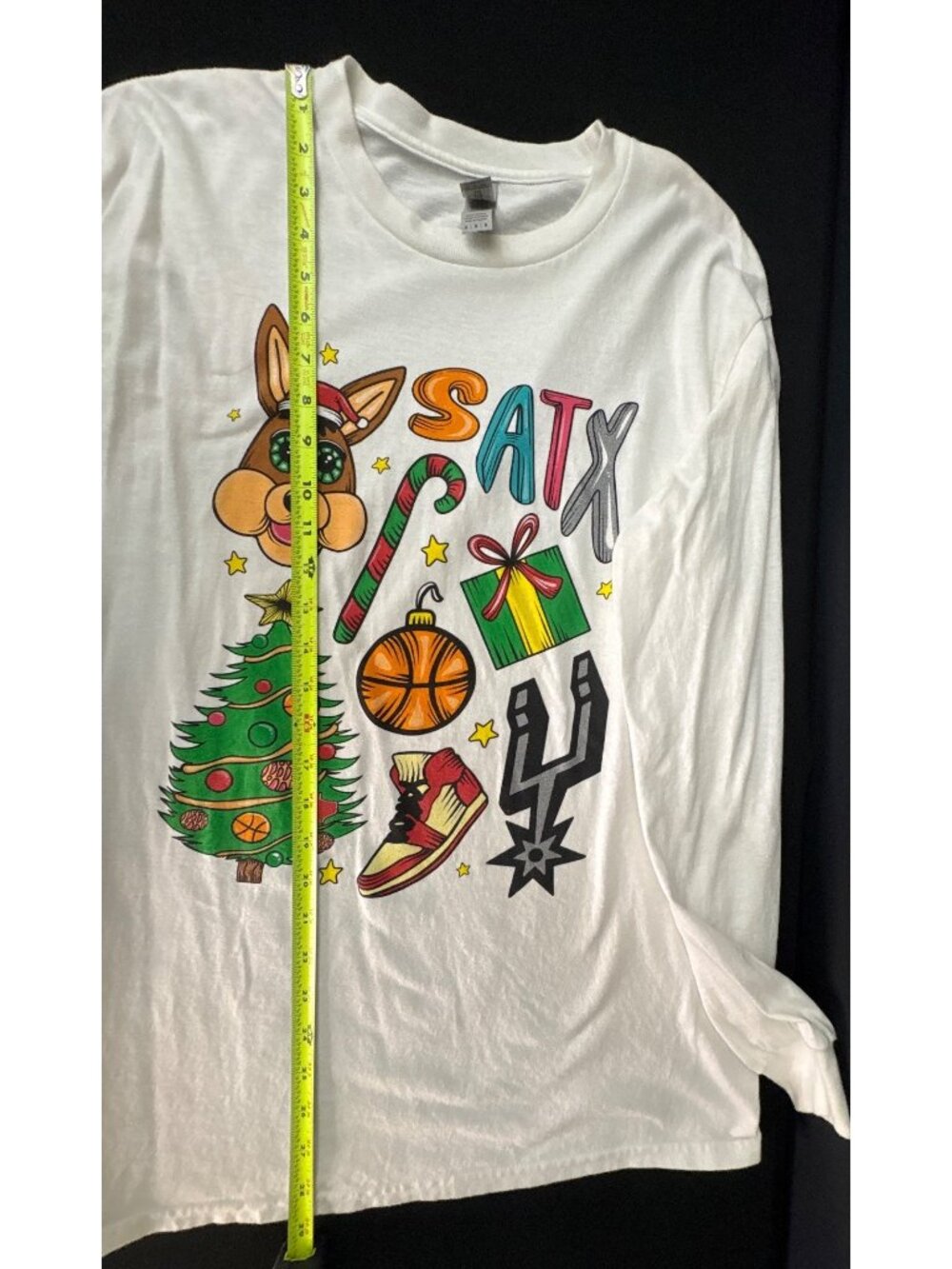 San Antonio Spurs White Long Sleeve T-Shirt Spurs Mascot Coyote Size M SATX - Picture 9 of 15